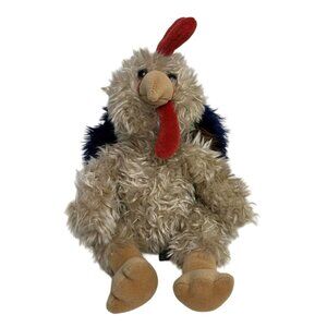 Russ Berrie & Co Gobbles Plush Turkey 14" Fuzzy Stuffed Animal Toy Thanksgiving